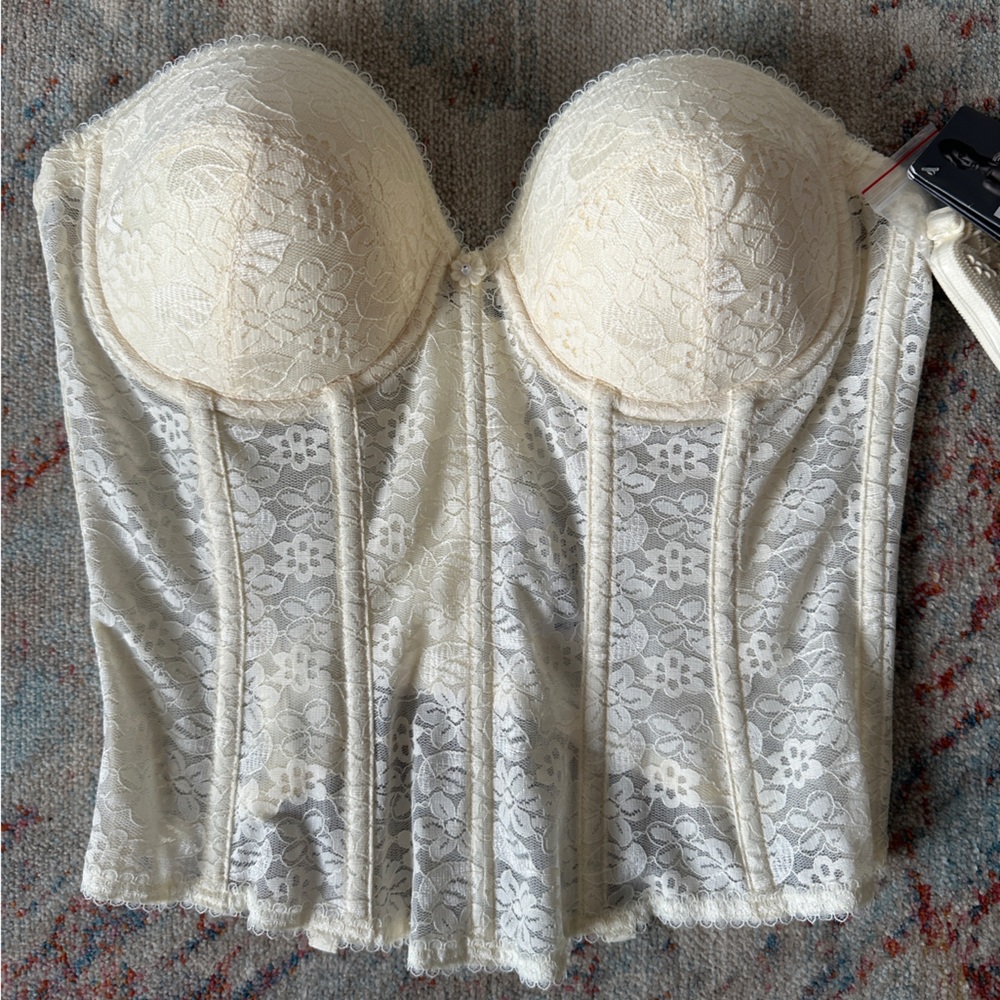 NWT Cream Lace Bridal Bride Bustier Corset Top